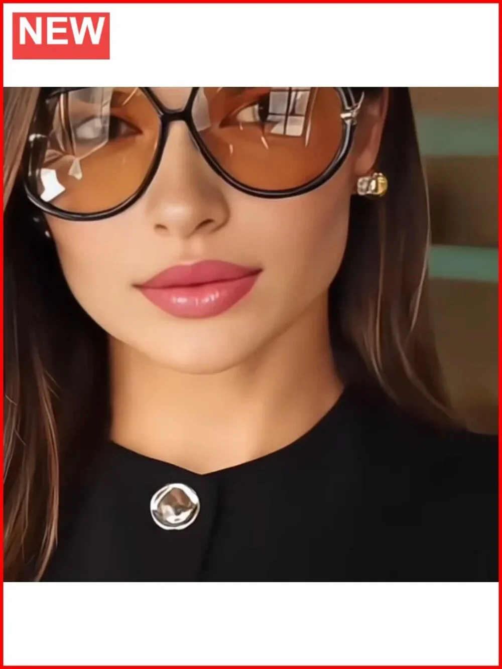 Oversized Retro Aviator Sunglasses UV400 Protection Double Bridge